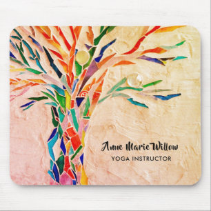 Rainbow Tree Yoga Instructor Maus Pad Mousepad