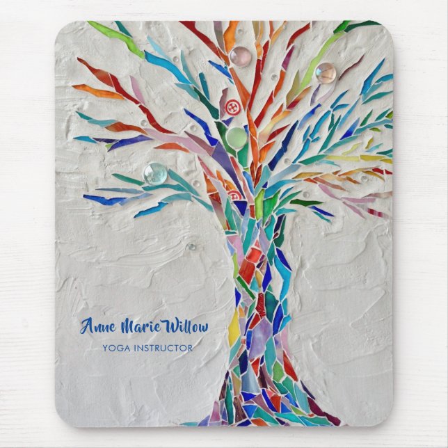 Rainbow Tree Yoga Instructor Mousepad (Vorne)