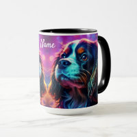 Rainbow Tri Cavalier King Charles Spaniel Dog