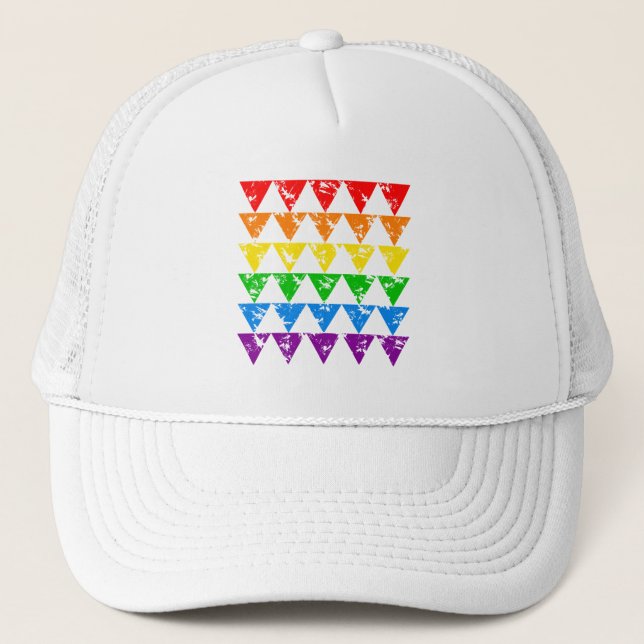 Rainbow Triangle hat, Farbe auswählen Truckerkappe (Vorderseite)