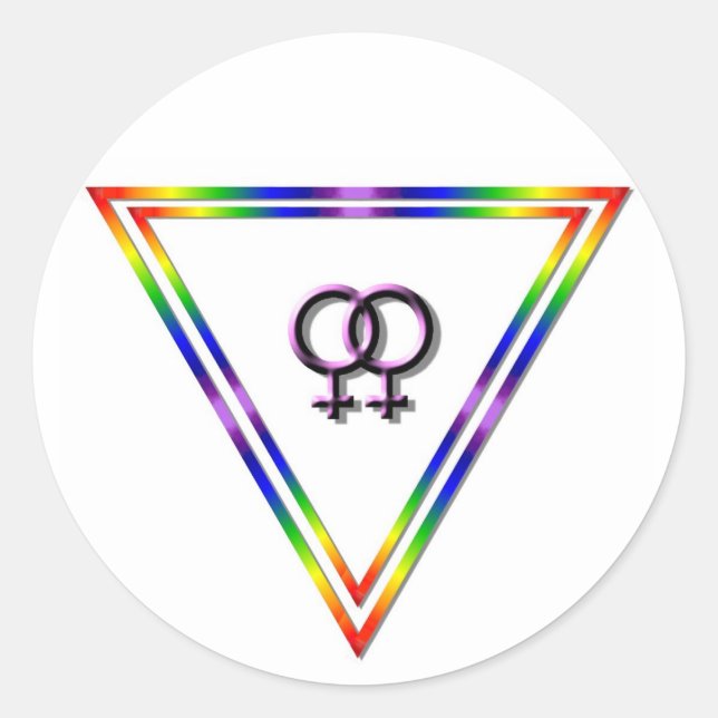 Rainbow Triangle, weiblich Runder Aufkleber (Vorderseite)