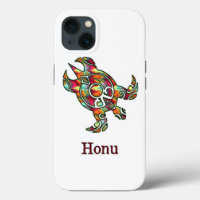 Rainbow Tribal Sea Turtle on White