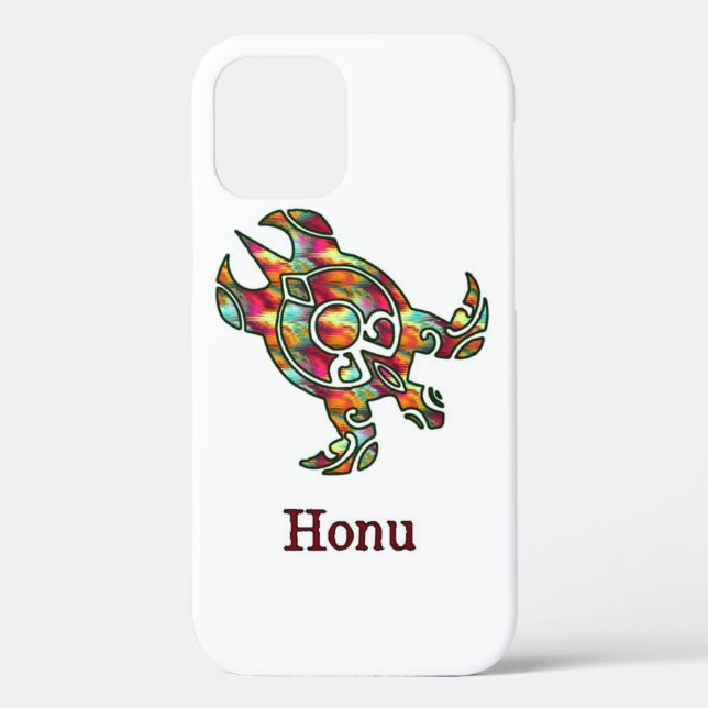 Rainbow Tribal Sea Turtle on White Case-Mate iPhone Hülle (Rückseite)