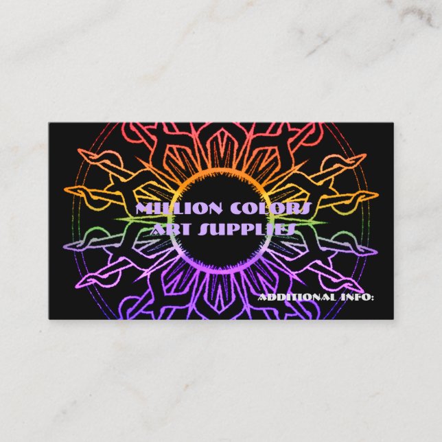 Rainbow Tribal Sun Carte de visite (Devant)