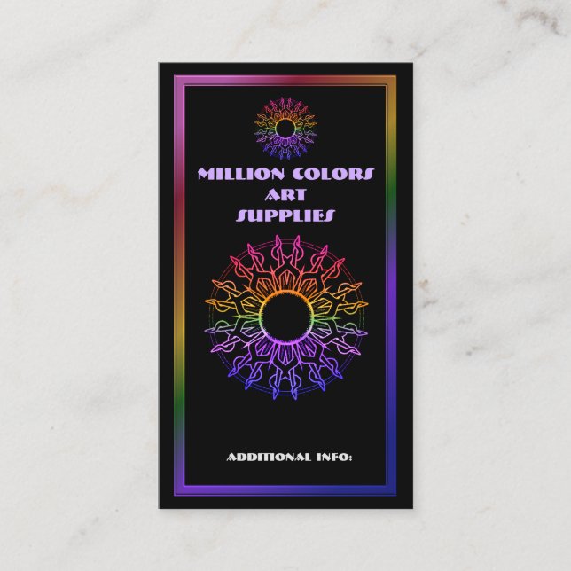 Rainbow Tribal Sun Carte de visite 4 (Devant)