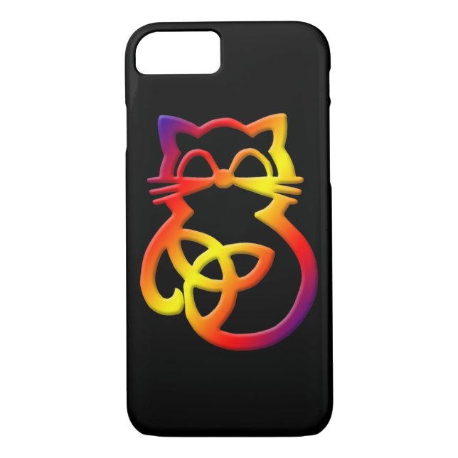 Rainbow Trinity Knot Celtic Cat iPhone 8/7 Case (Rückseite)