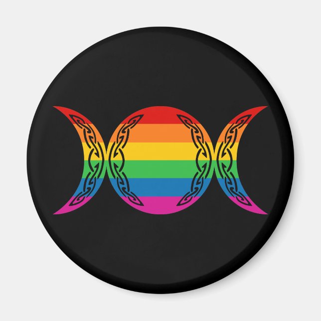 Rainbow Triple Goddess Symbol Magnet (Vorne)