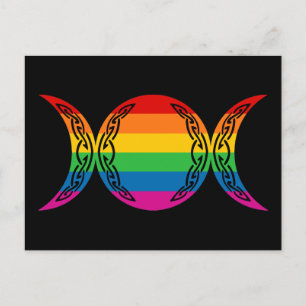 Rainbow Triple Goddess Symbol Postkarte