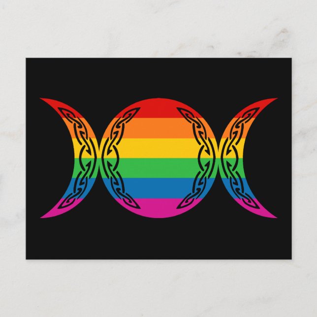 Rainbow Triple Goddess Symbol Postkarte (Vorderseite)