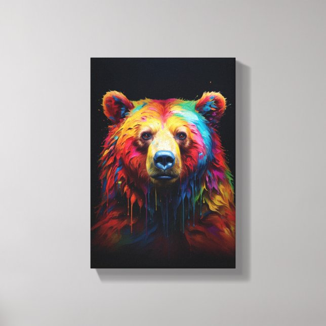 Rainbow Tropfen Bear Leinwanddruck (Vorderseite)