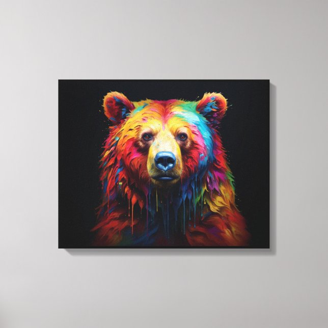 Rainbow Tropfen Bear Leinwanddruck (Vorderseite)