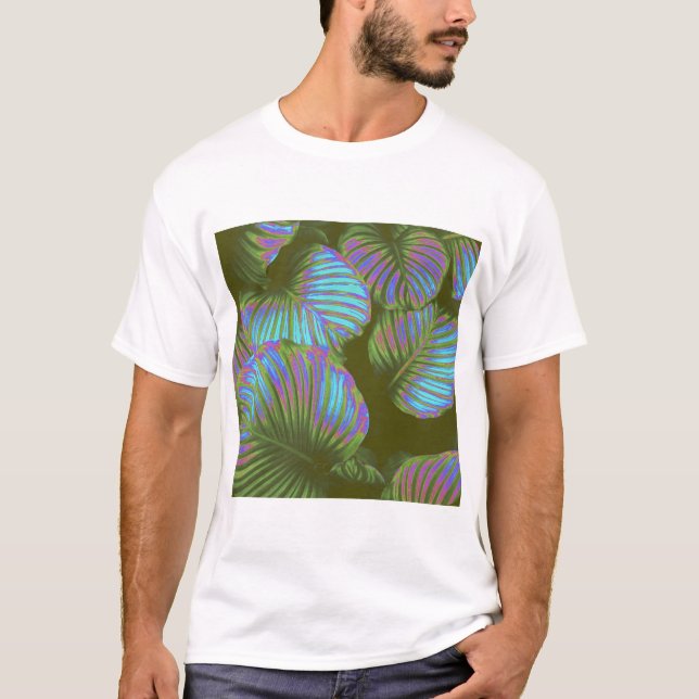Rainbow Tropical Blätter T-Shirt (Vorderseite)