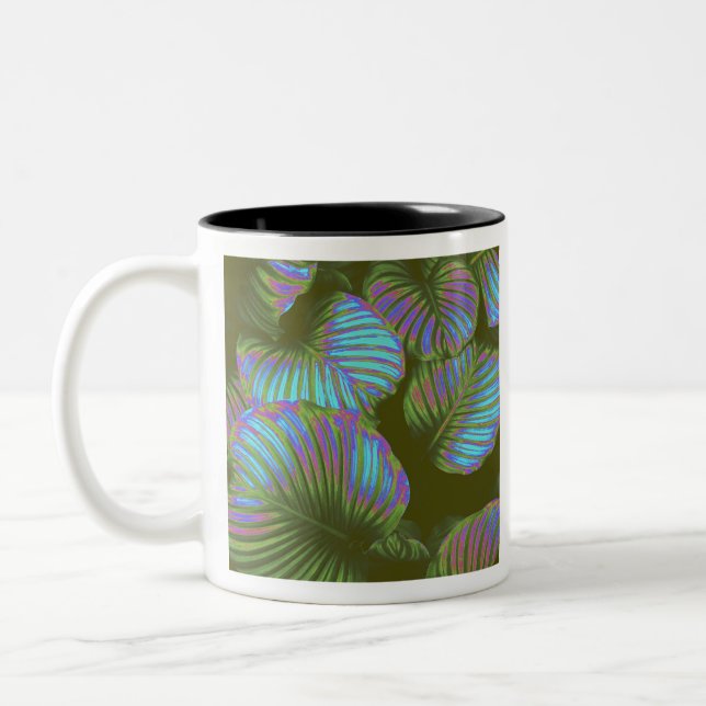 Rainbow Tropical Blätter Zweifarbige Tasse (Links)