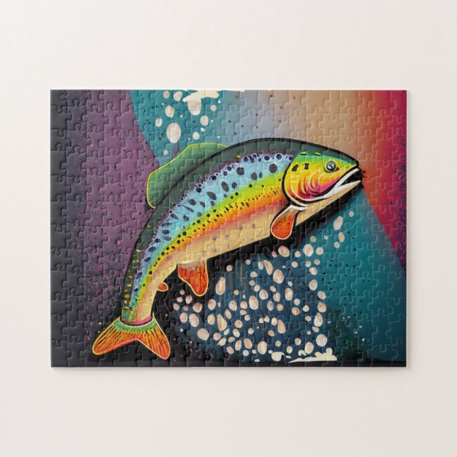 Rainbow Trout Fish Jigsaw Puzzle Spiele für Kinder (Horizontal)