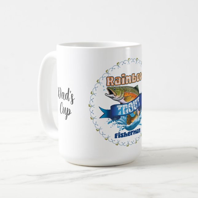 Rainbow Trout Fishing Personalized Illustration Kaffeetasse (Vorderseite Links)