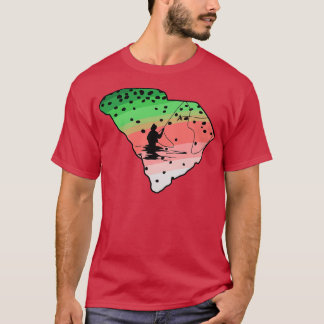 Rainbow Trout Fly Fish South olina Staat Karte Fis T-Shirt
