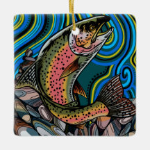 Rainbow Trout Keramik Ornament