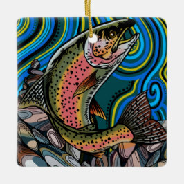 Rainbow Trout Keramik Ornament