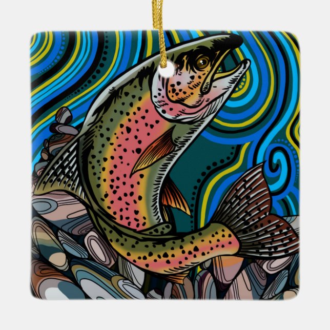 Rainbow Trout Keramik Ornament (Vorderseite)