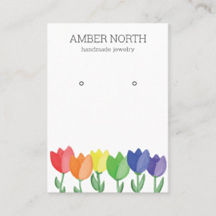 Rainbow Tulip Blume Schmuck Erdring Display Visitenkarte