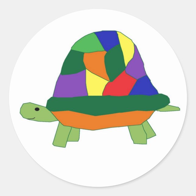 Rainbow Turtle Aufkleber (Vorderseite)
