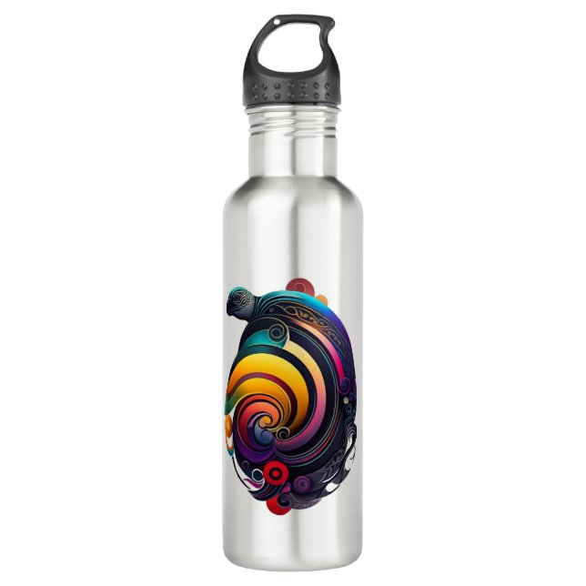 Rainbow Turtle Edelstahlflasche (Vorderseite)