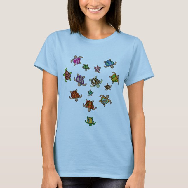 Rainbow Turtle Heart T - Shirt (Vorderseite)