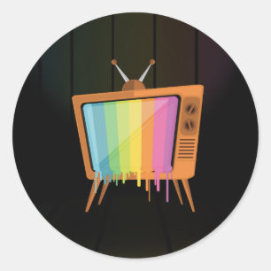 Rainbow TV Runder Aufkleber