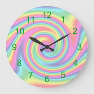 Rainbow Twirl Große Wanduhr