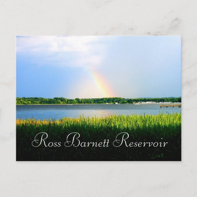 Rainbow über dem Ross Barnett Reservoir Postkarte (Vorderseite)