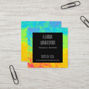 Rainbow und Black Business Card Quadratische Visitenkarte