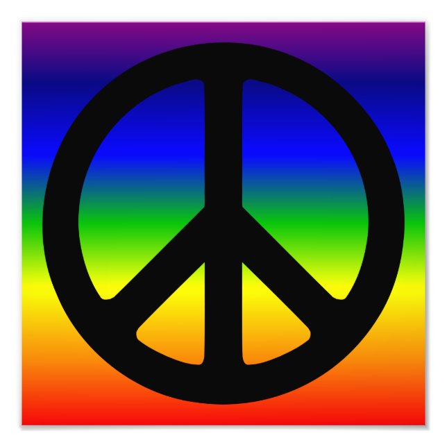 Rainbow und Black Peace Symbol Fotodruck (Vorne)