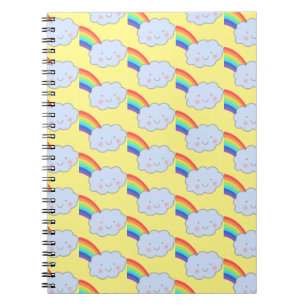 Rainbow und Cloud Niedlich Modern Pattern Notebook Notizblock