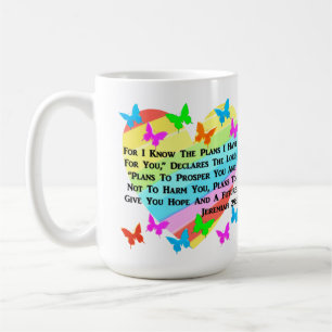 RAINBOW UND HERZEN JEREMIAH 29:11 KAFFEETASSE