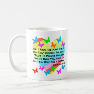 RAINBOW UND HERZEN JEREMIAH 29:11 KAFFEETASSE