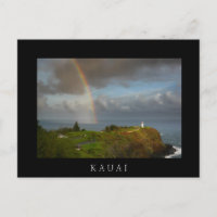 Rainbow und Kilauea Lighthouse schwarzer Text Post