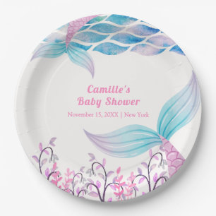 Rainbow Under Sea Mermaid Schwanz Babydusche Pappteller