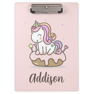 Rainbow Unicorcake Personalisierte Zwischenablage Klemmbrett