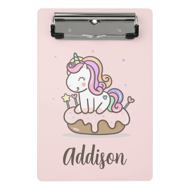 Rainbow Unicorcake Personalisierte Zwischenablage Mini Klemmbrett (Vorderseite)