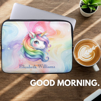 Rainbow Unicordesign mit Individuelle Name Laptopschutzhülle