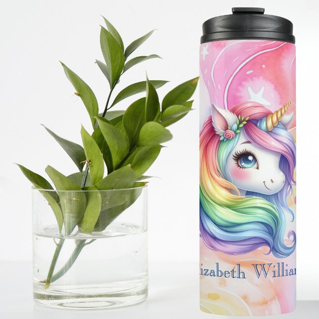 Rainbow Unicordesign mit Individuelle Name Thermosbecher (Von Creator hochgeladen)