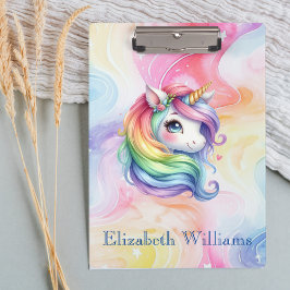 Rainbow Unicordesign mit Individuelle Name-Zwische Klemmbrett