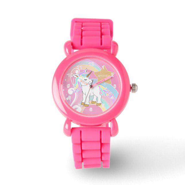 Rainbow Unicorn Armbanduhr (Vorderseite)