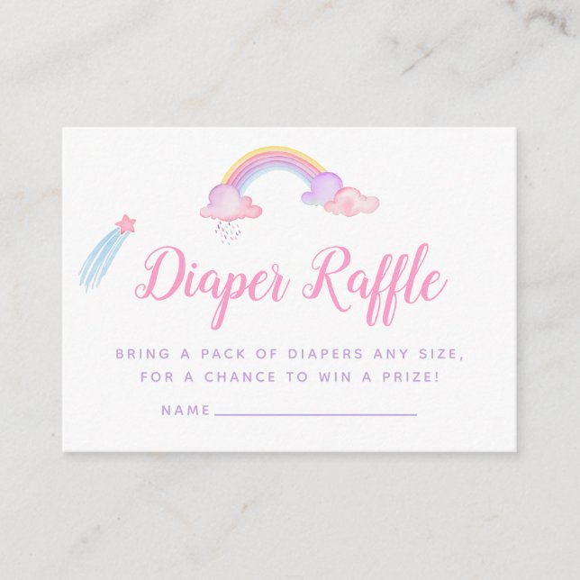 Rainbow Unicorn Baby Girl Duwer Windelwanne Begleitkarte (Vorderseite)