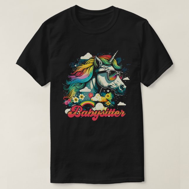 Rainbow Unicorn Babysitter T-Shirt (Design vorne)