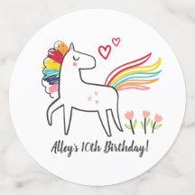 Rainbow Unicorn Birthday Custom Name