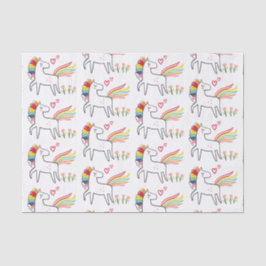 Rainbow Unicorn Birthday Custom Name Seidenpapier