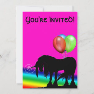 Rainbow Unicorn Birthday Einladung
