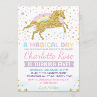 Rainbow Unicorn Birthday Einladung Party Einladung