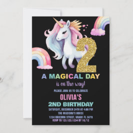 Rainbow Unicorn Birthday Einladungen Wassercolo